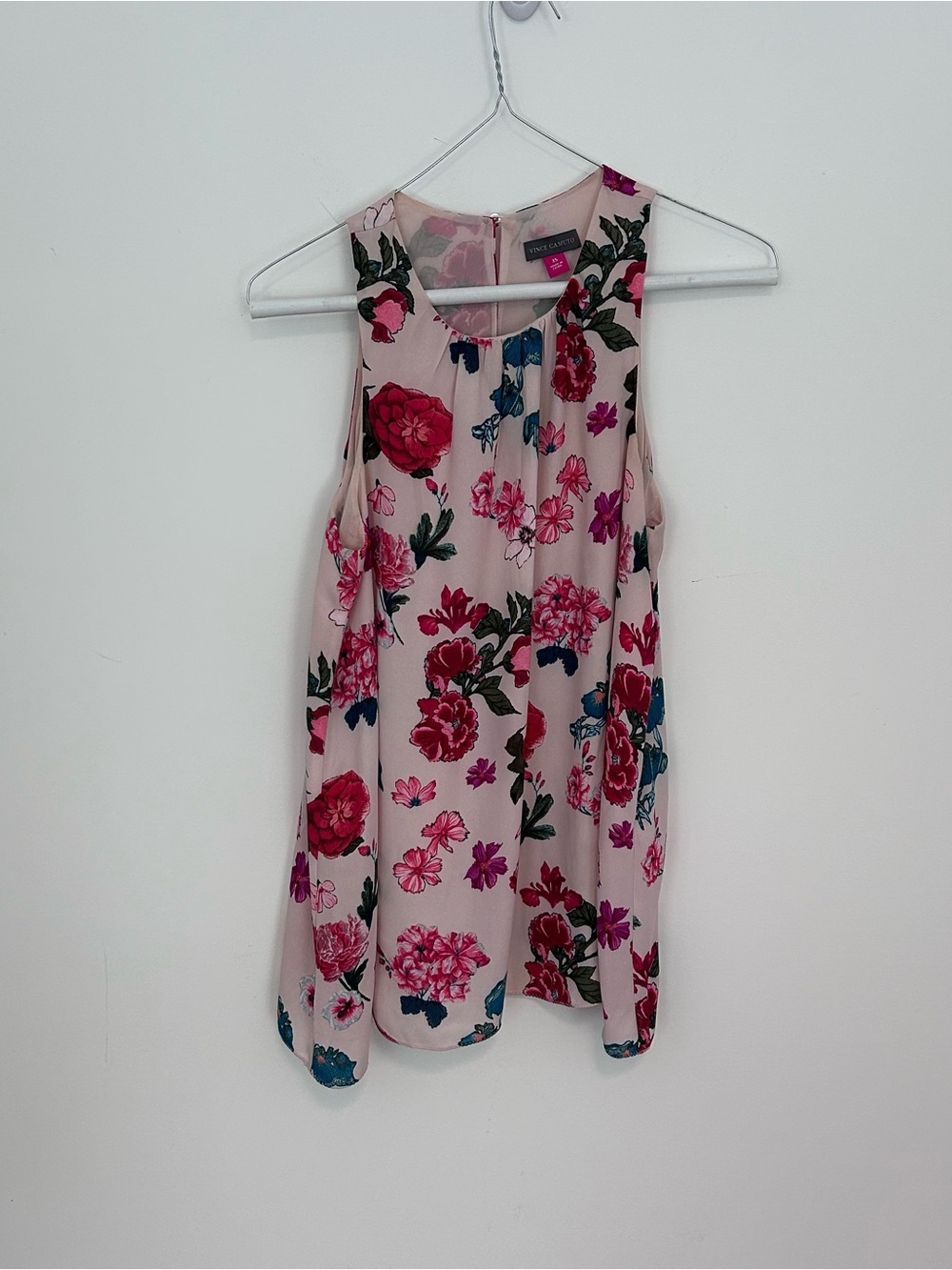 Vince Camuto Pink Floral Sleeveless Fully Lined Blouse